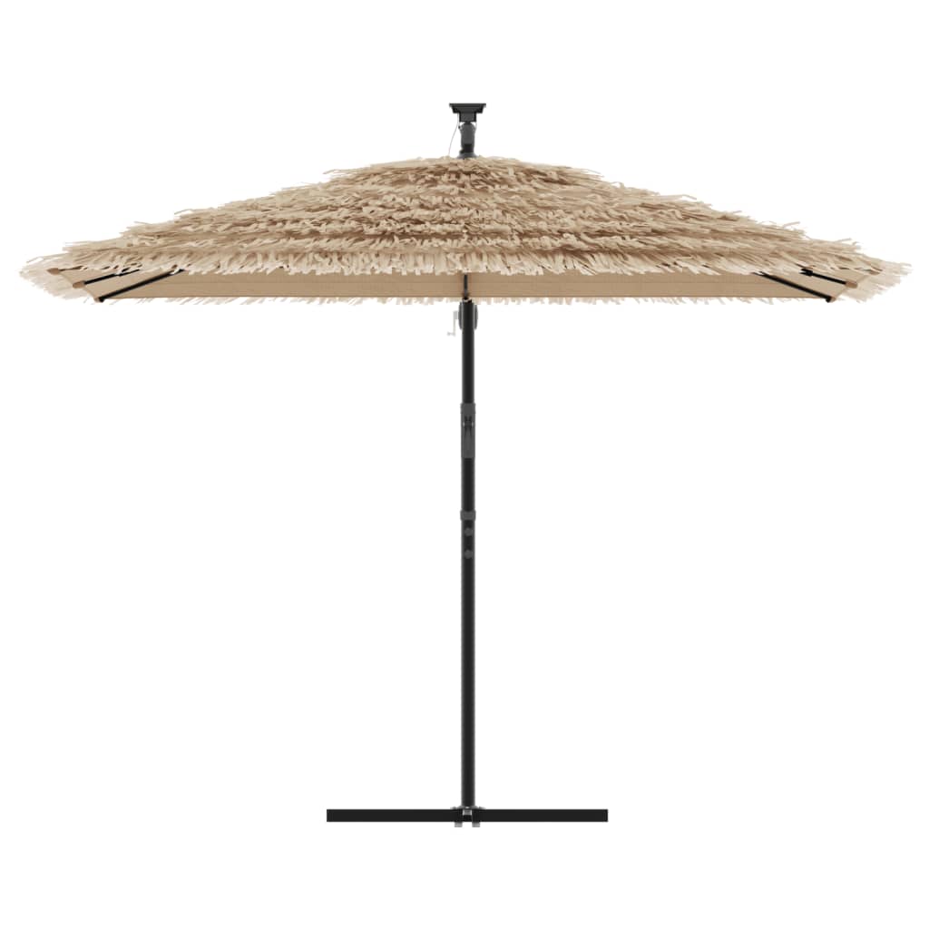 vidaXL Parasol with LEDs and Steel Pole 246x246x230 cm Brown