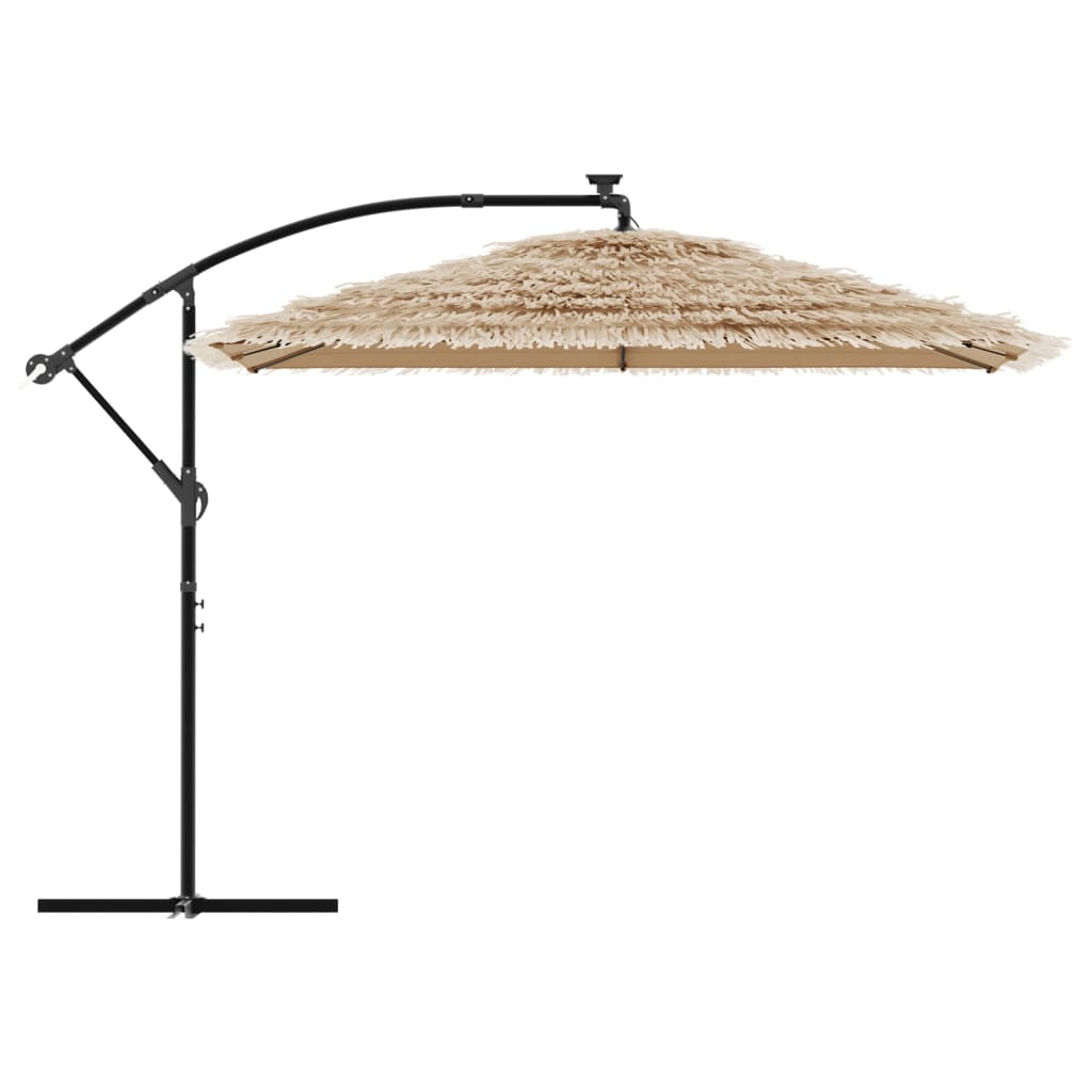 vidaXL Parasol with LEDs and Steel Pole 246x246x230 cm Brown