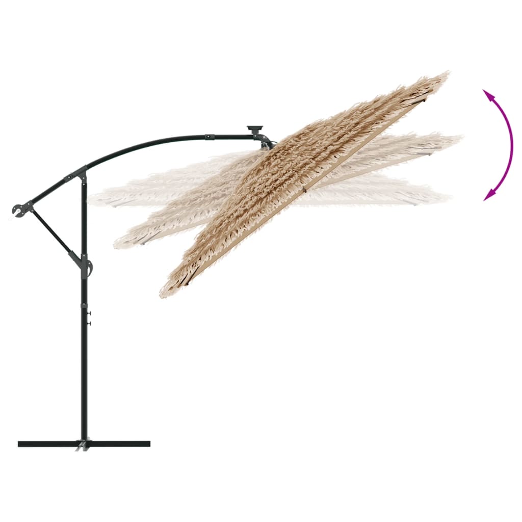 vidaXL Parasol with LEDs and Steel Pole 246x246x230 cm Brown