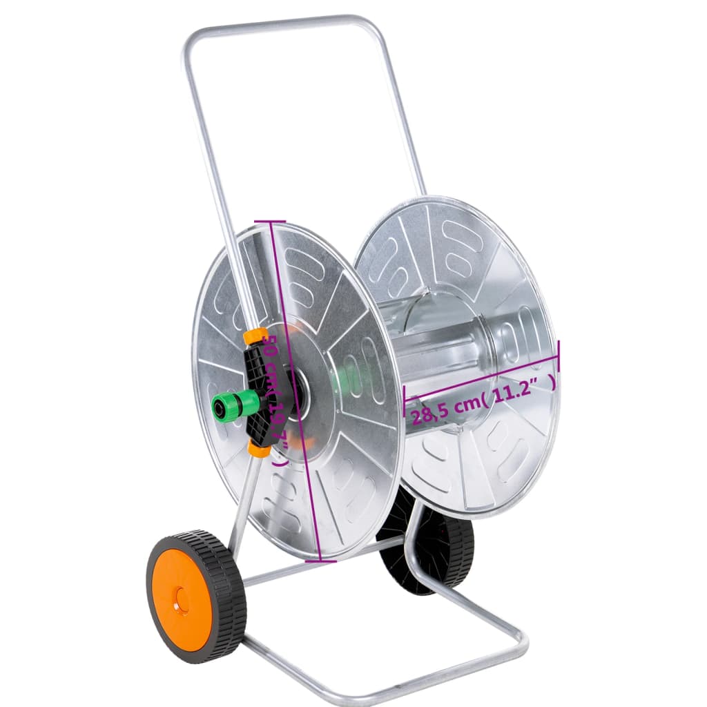 vidaXL Tuinslangkar voor 80 m 1/2" of 50 m 3/4" slang staal