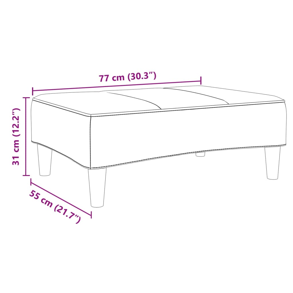 vidaXL Voetenbank 77x55x31 cm fluweel donkergrijs - Aashly