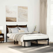 vidaXL Bedframe zonder matras metaal gerookt eikenkleurig 120x200 cm