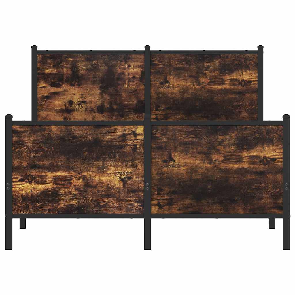 vidaXL Bedframe zonder matras metaal gerookt eikenkleurig 120x200 cm
