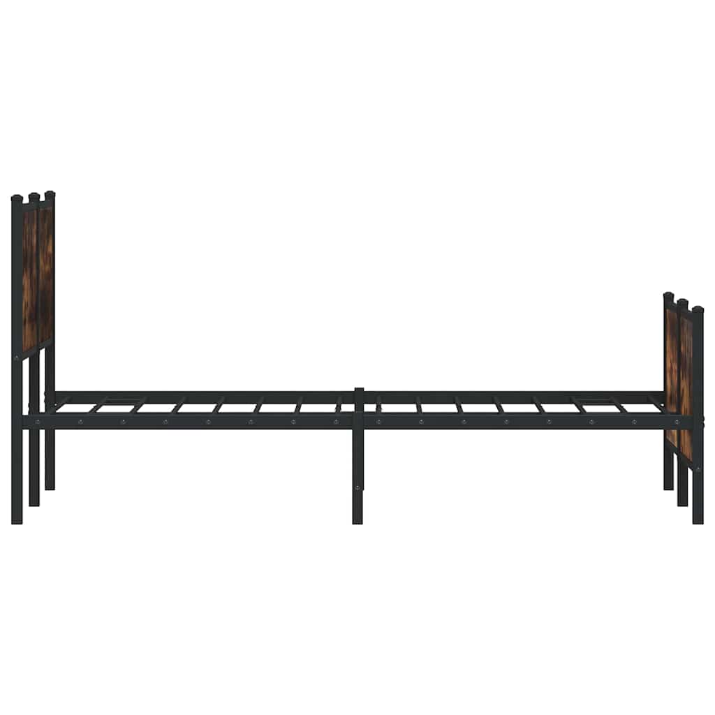 vidaXL Bedframe zonder matras metaal gerookt eikenkleurig 120x200 cm