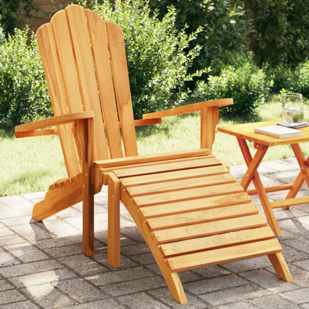 vidaXL Tuinstoel Adirondack met voetensteun massief teakhout