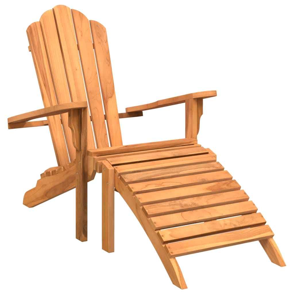 vidaXL Tuinstoel Adirondack met voetensteun massief teakhout