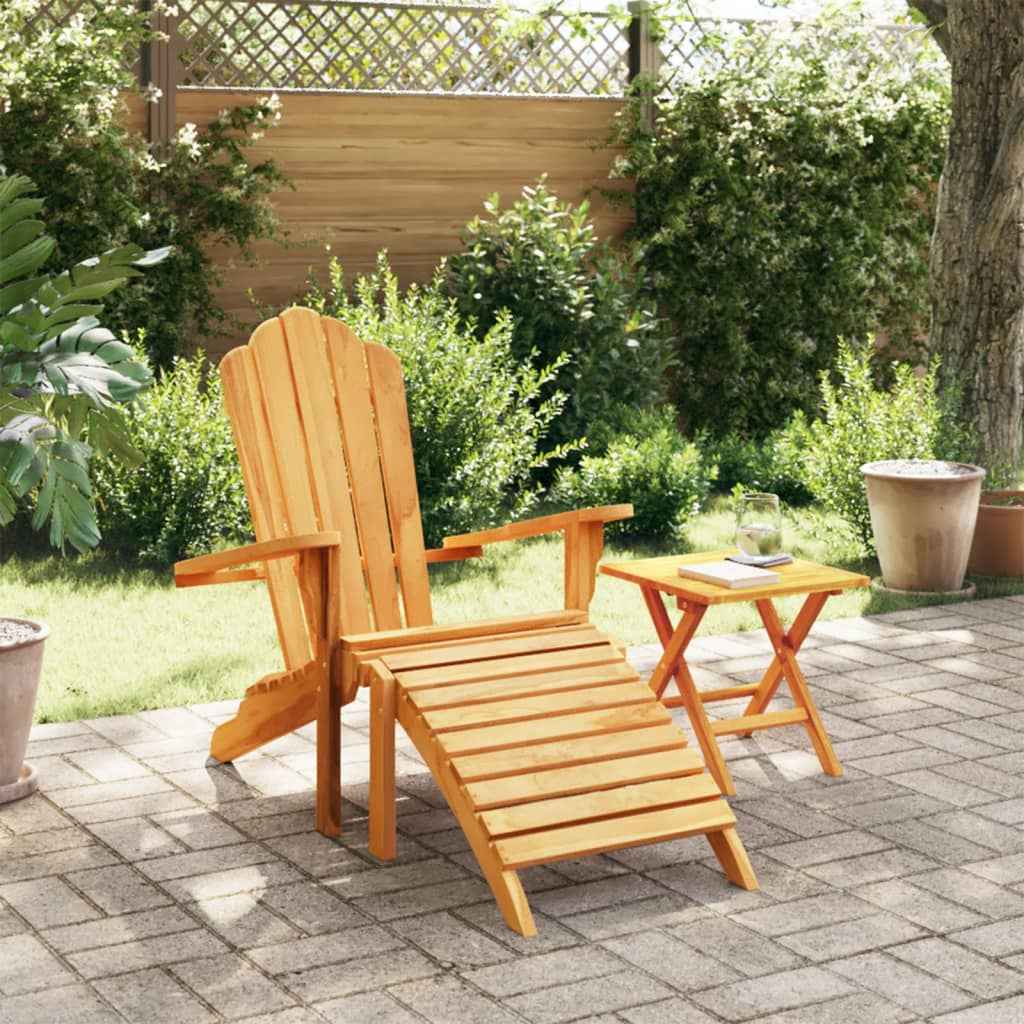 vidaXL Tuinstoel Adirondack met voetensteun massief teakhout