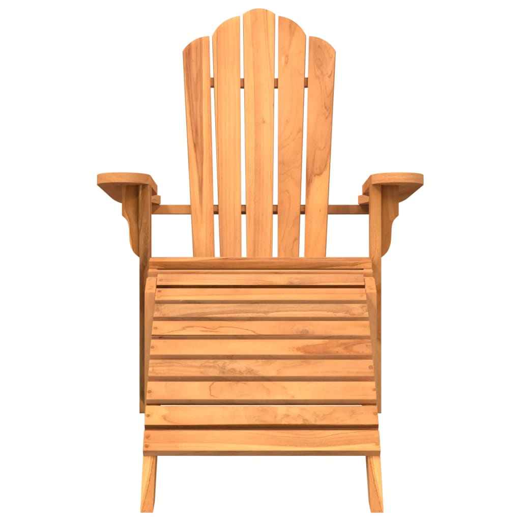 vidaXL Tuinstoel Adirondack met voetensteun massief teakhout