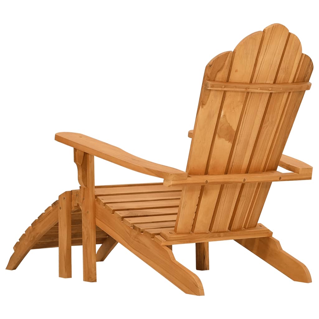 vidaXL Tuinstoel Adirondack met voetensteun massief teakhout