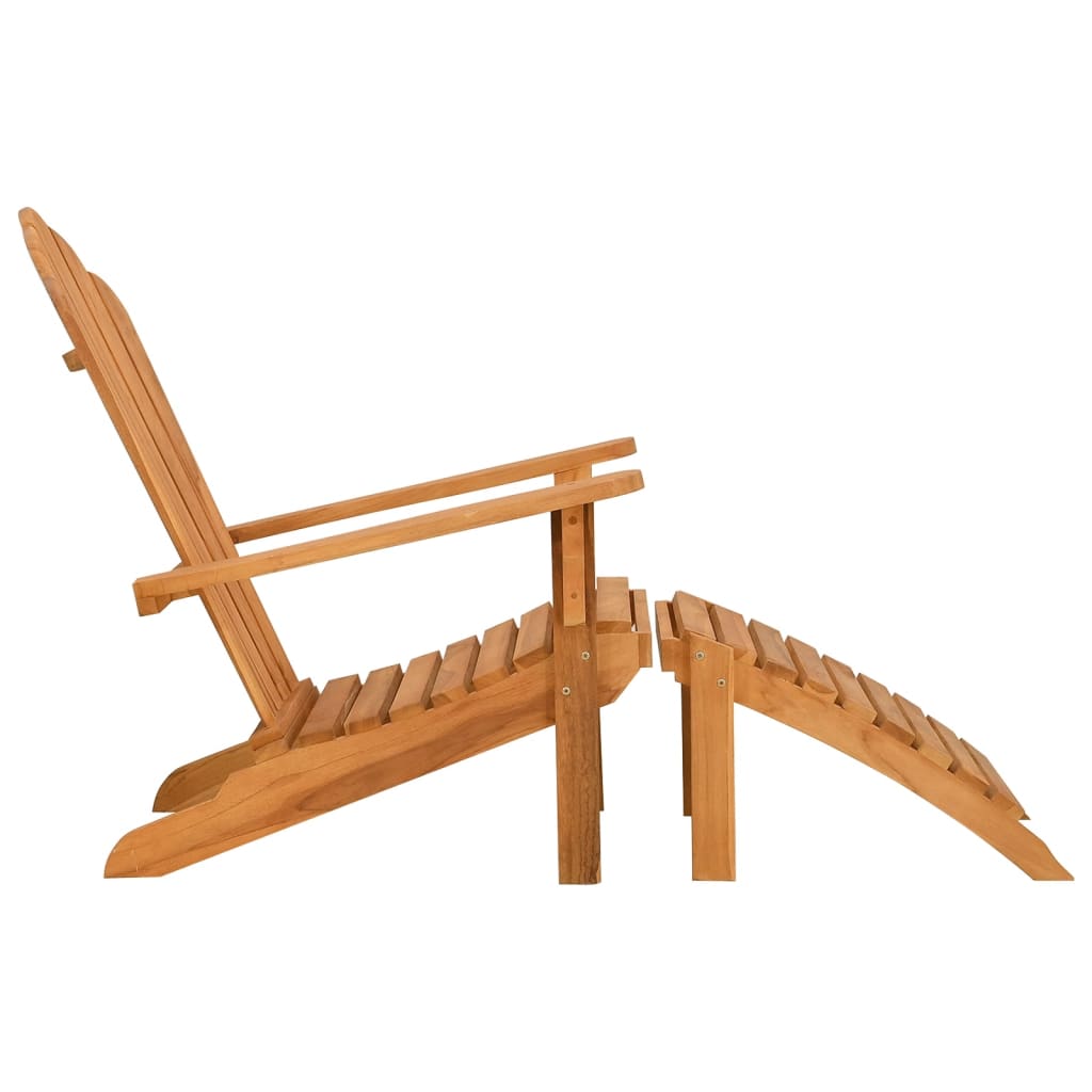 vidaXL Tuinstoel Adirondack met voetensteun massief teakhout