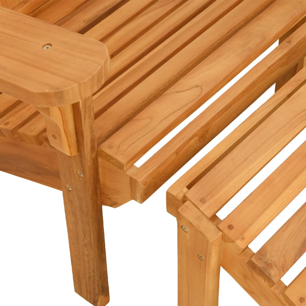 vidaXL Tuinstoel Adirondack met voetensteun massief teakhout