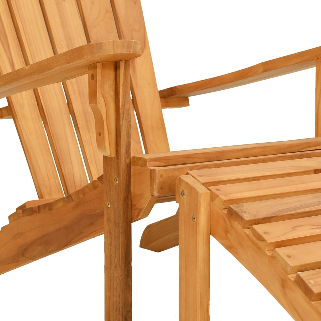 vidaXL Tuinstoel Adirondack met voetensteun massief teakhout