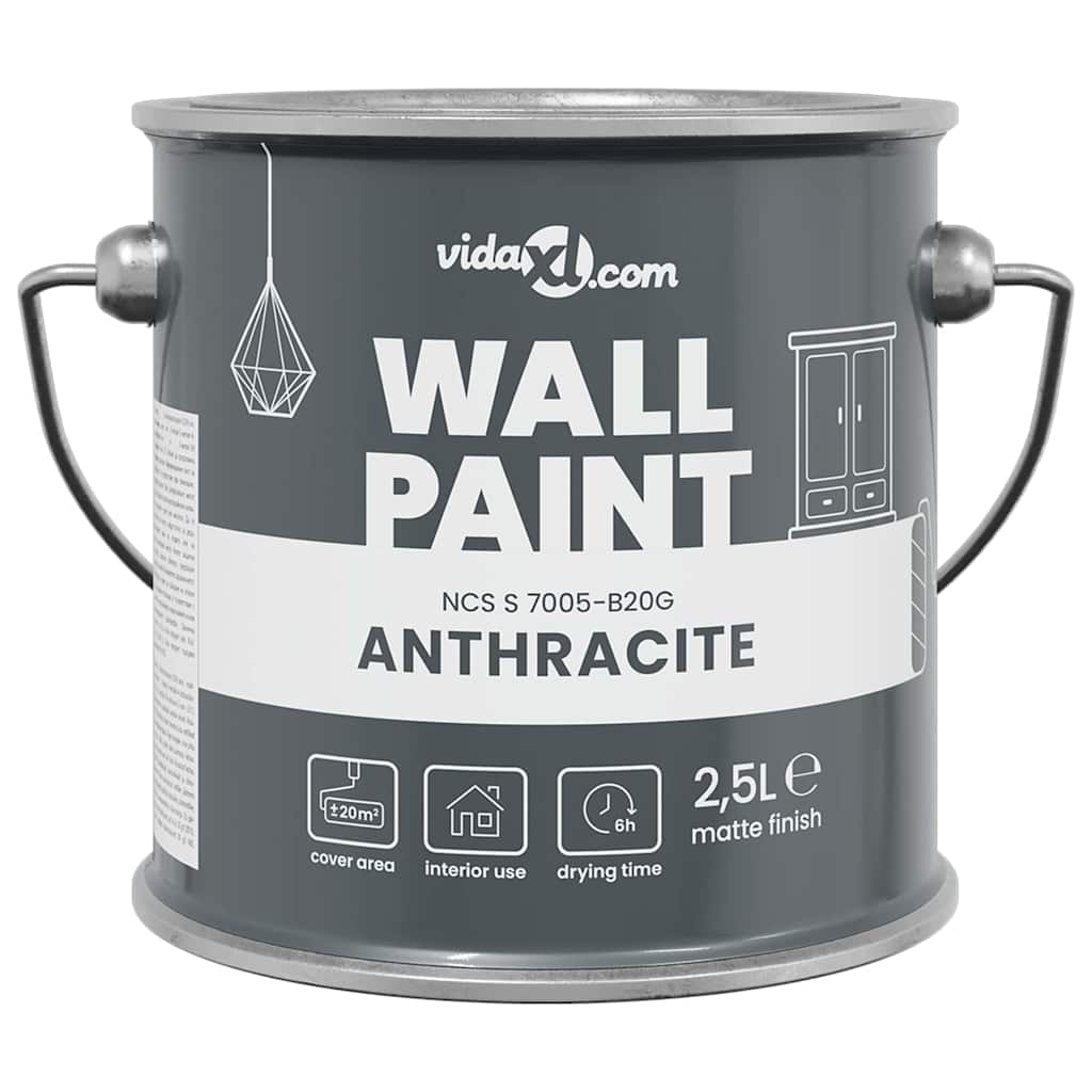 vidaXL Muurverf Antraciet 16.5 x 16.5 x 15.9 cm