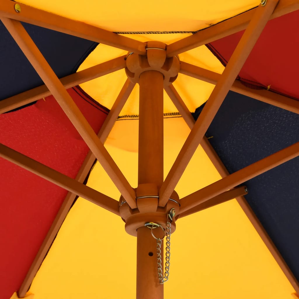 vidaXL Parasol voor kinderen met houten paal Ø120x140 cm