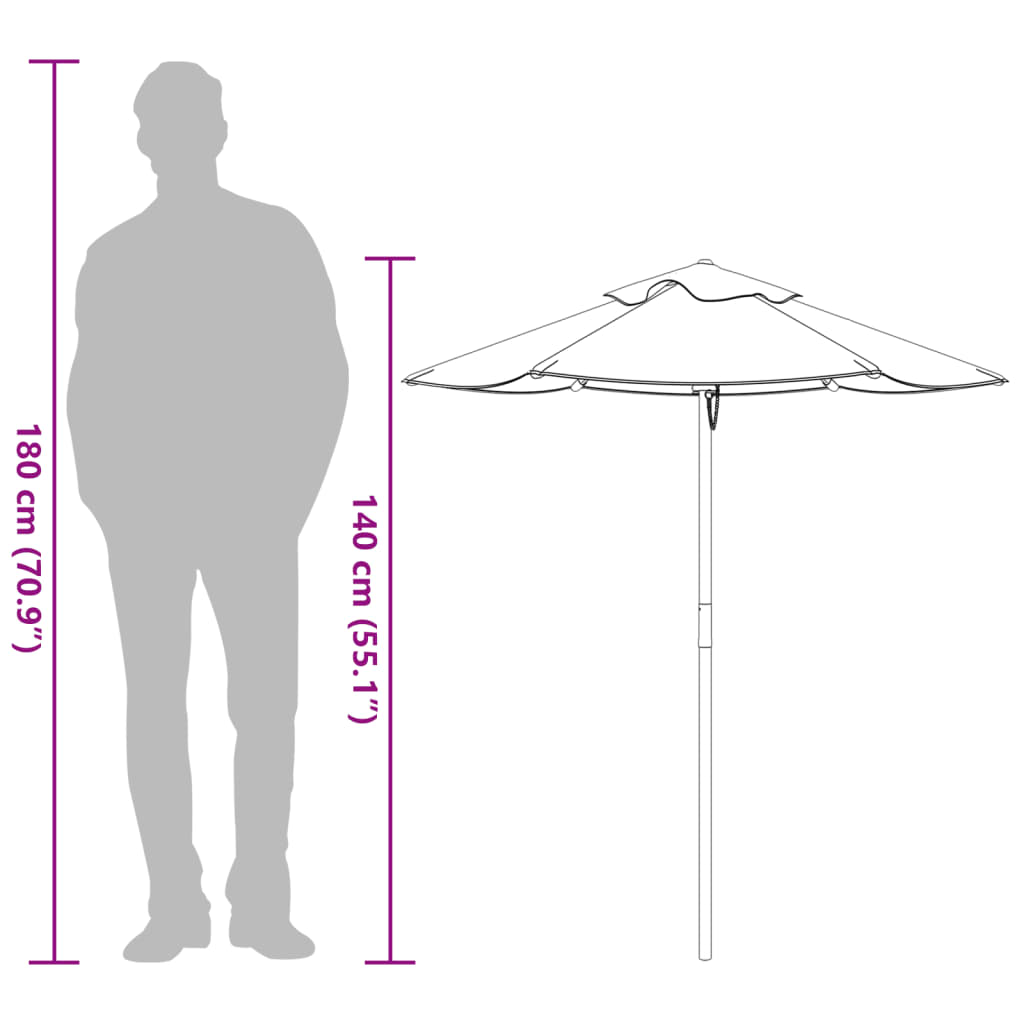 vidaXL Parasol voor kinderen met houten paal Ø120x140 cm
