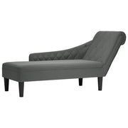 vidaXL Chaise longue met kussen en rechterarmleuning stof zwart