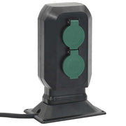 vidaXL Garden Socket and Ground Spike 2-Way 15.5x11x24 cm Black and Green