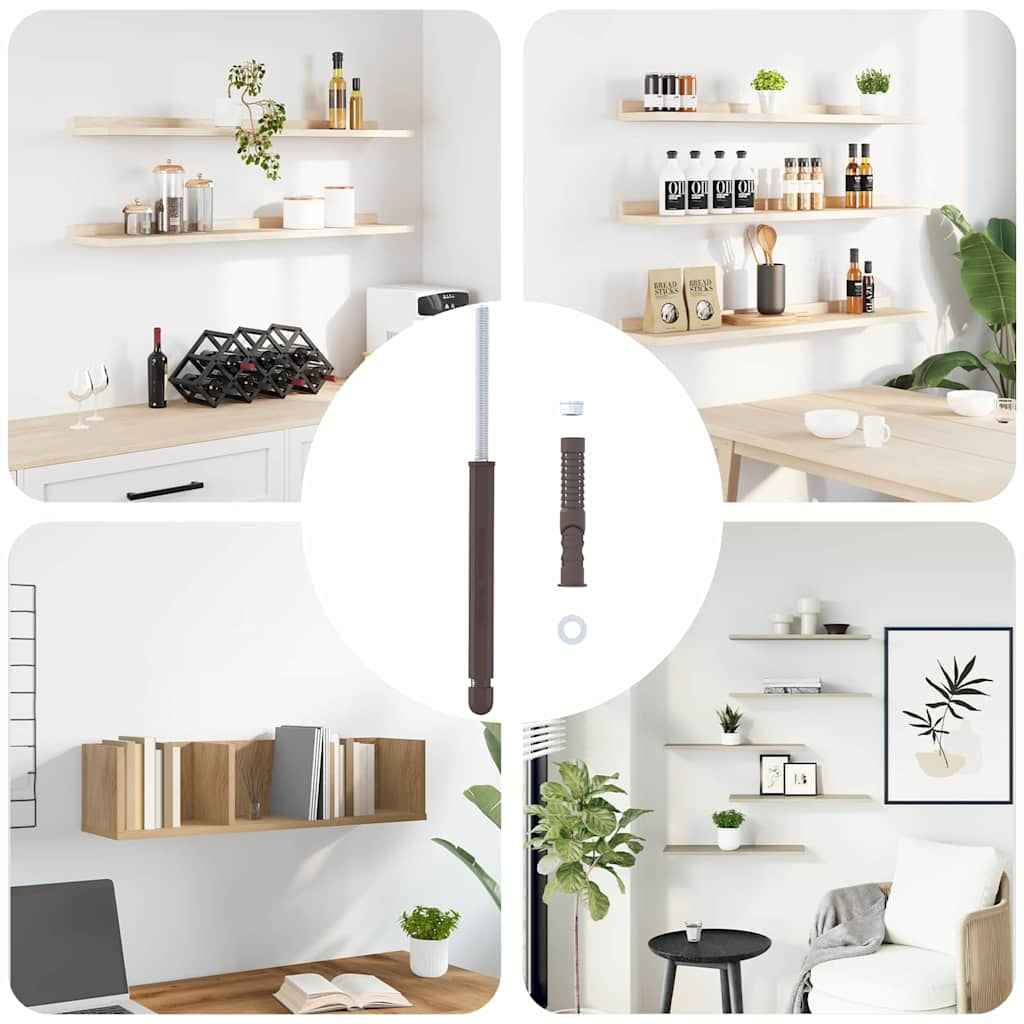 vidaXL Vloeiende planken steunen 12 pcs Bruin Ø10 x 170 mm Staal