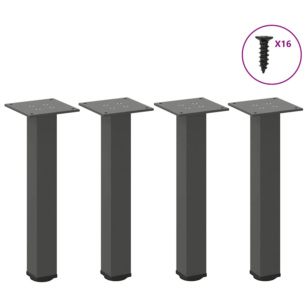 vidaXL Salontafelpoten 4 st 30-32 cm staal antraciet - Aashly