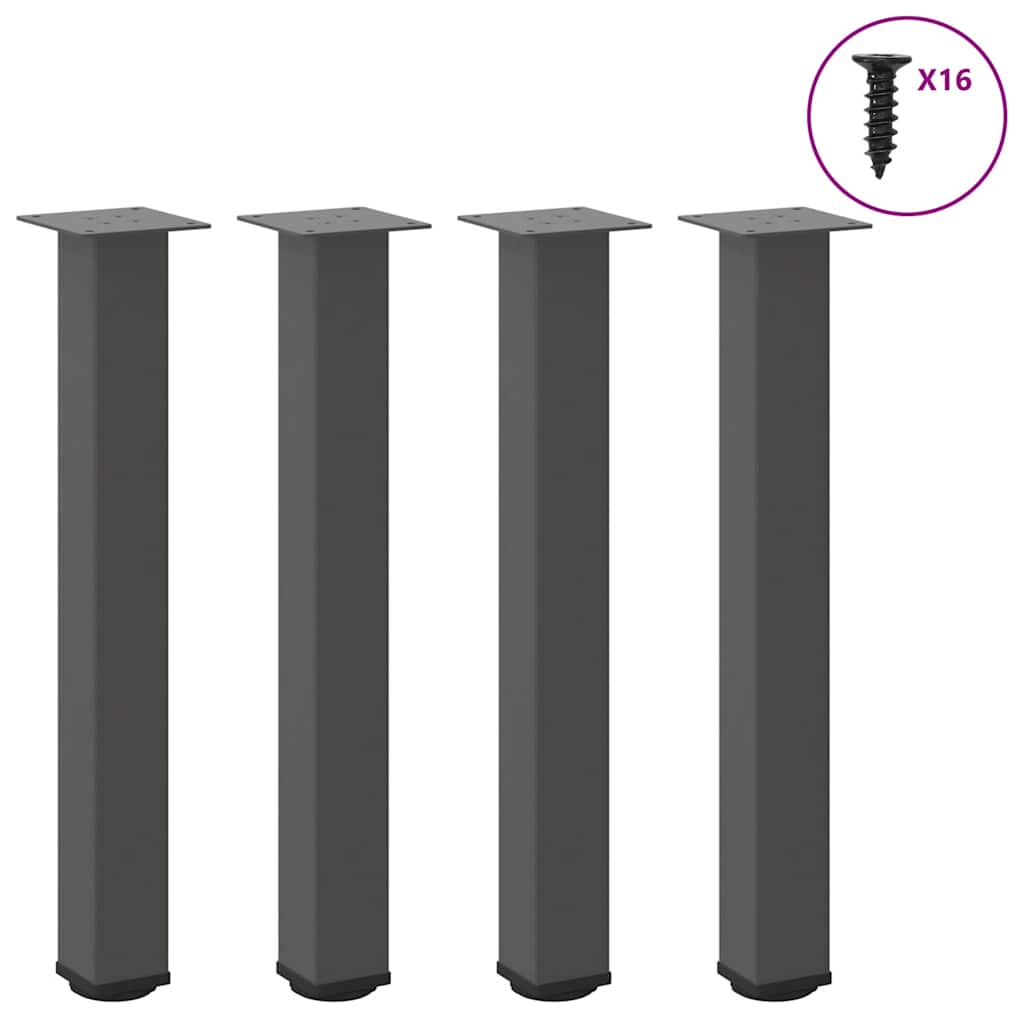 vidaXL Salontafelpoten 4 st 30-32 cm staal antraciet - Aashly