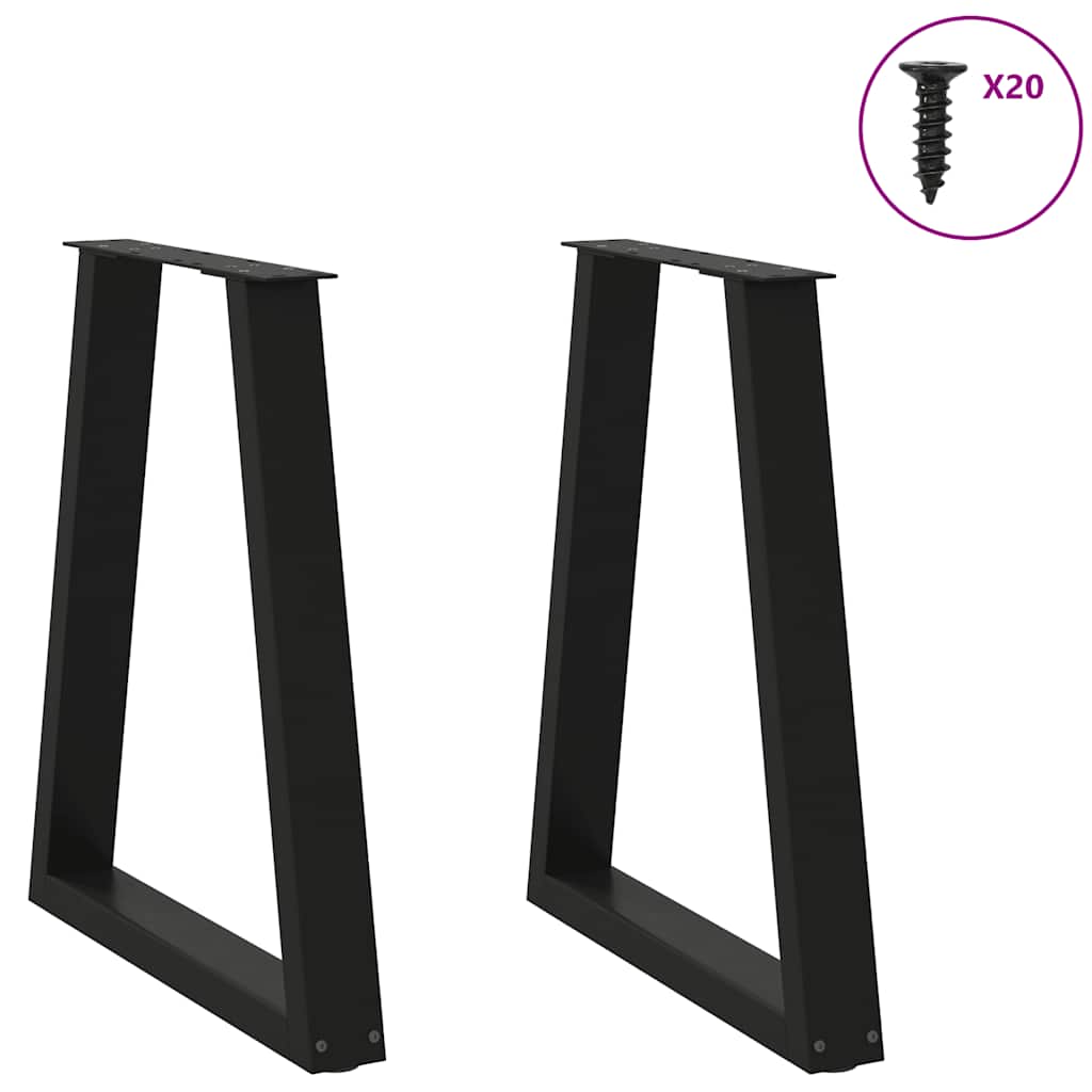 vidaXL Eettafelpoten 2 st V-vormig 50x(72-73) cm staal zwart - Aashly