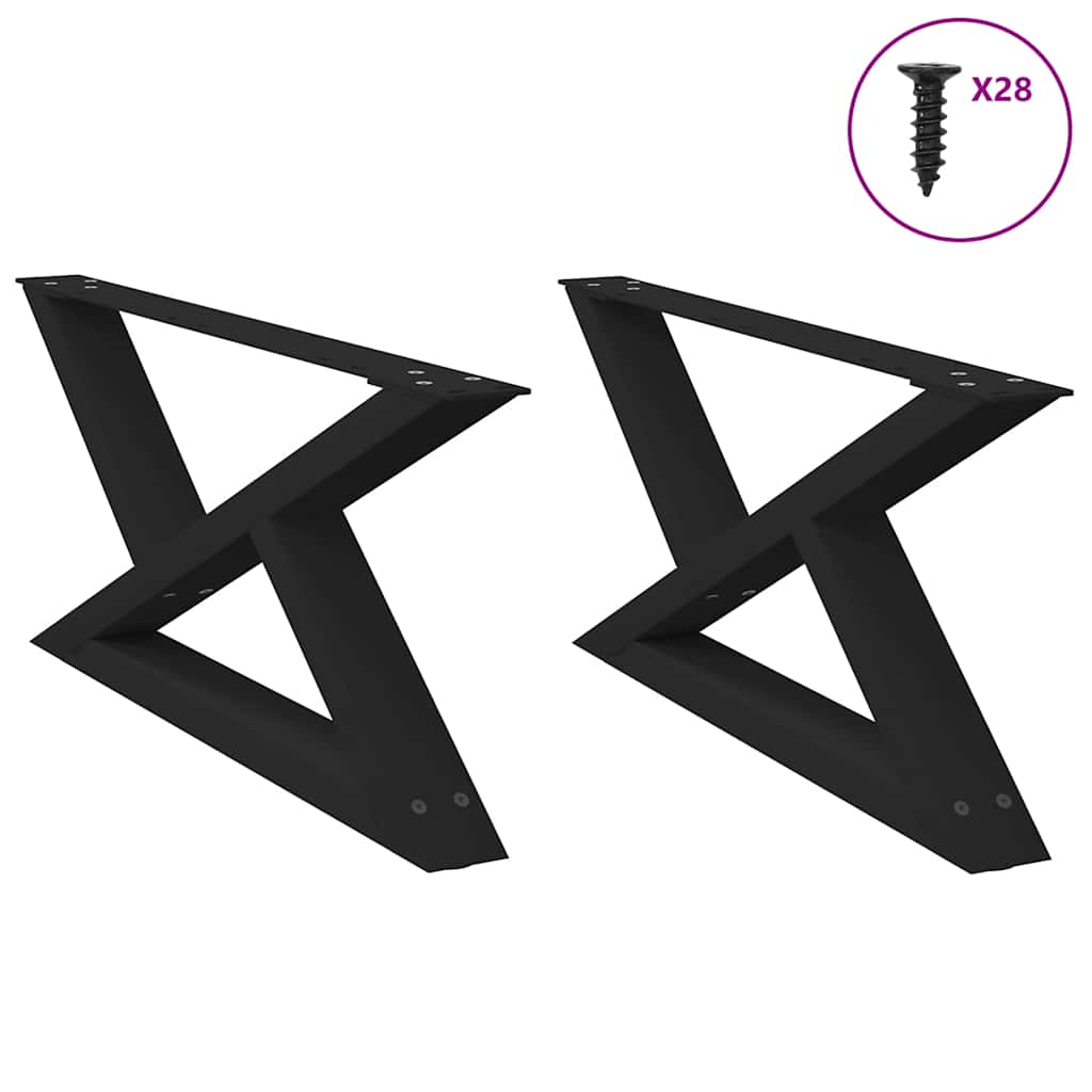 vidaXL Salontafelpoten 2 st 70x(42-43,3) cm staal antraciet - Aashly