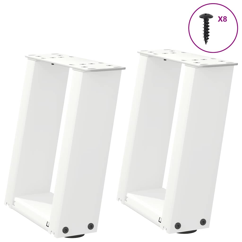 vidaXL Eettafelpoten 2 st U-vormig 80x(72-73) cm staal zwart - Aashly