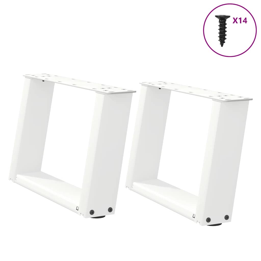 vidaXL Eettafelpoten 2 st U-vormig 80x(72-73) cm staal zwart - Aashly