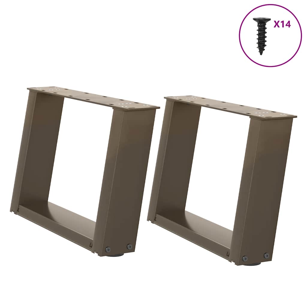 vidaXL Eettafelpoten 2 st U-vormig 80x(72-73) cm staal zwart - Aashly