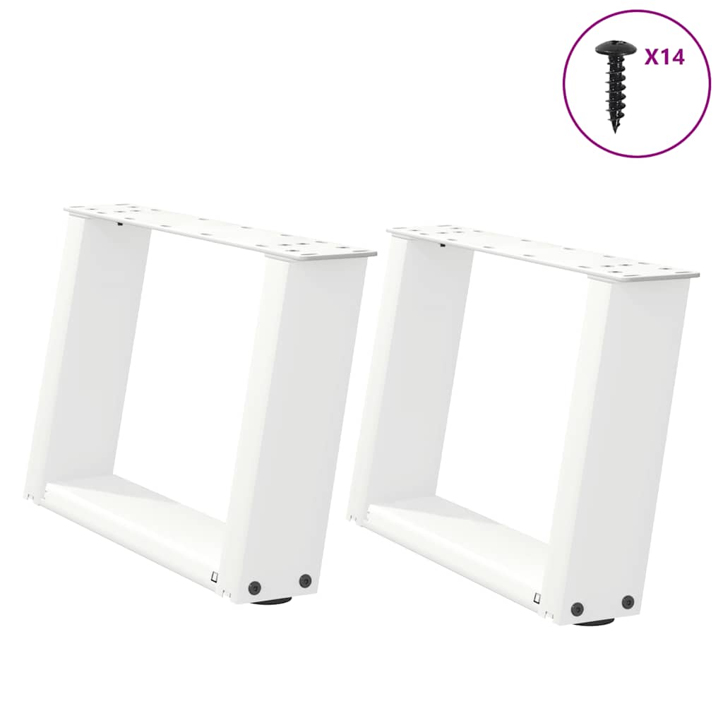 vidaXL Eettafelpoten 2 st U-vormig 80x(72-73) cm staal zwart - Aashly