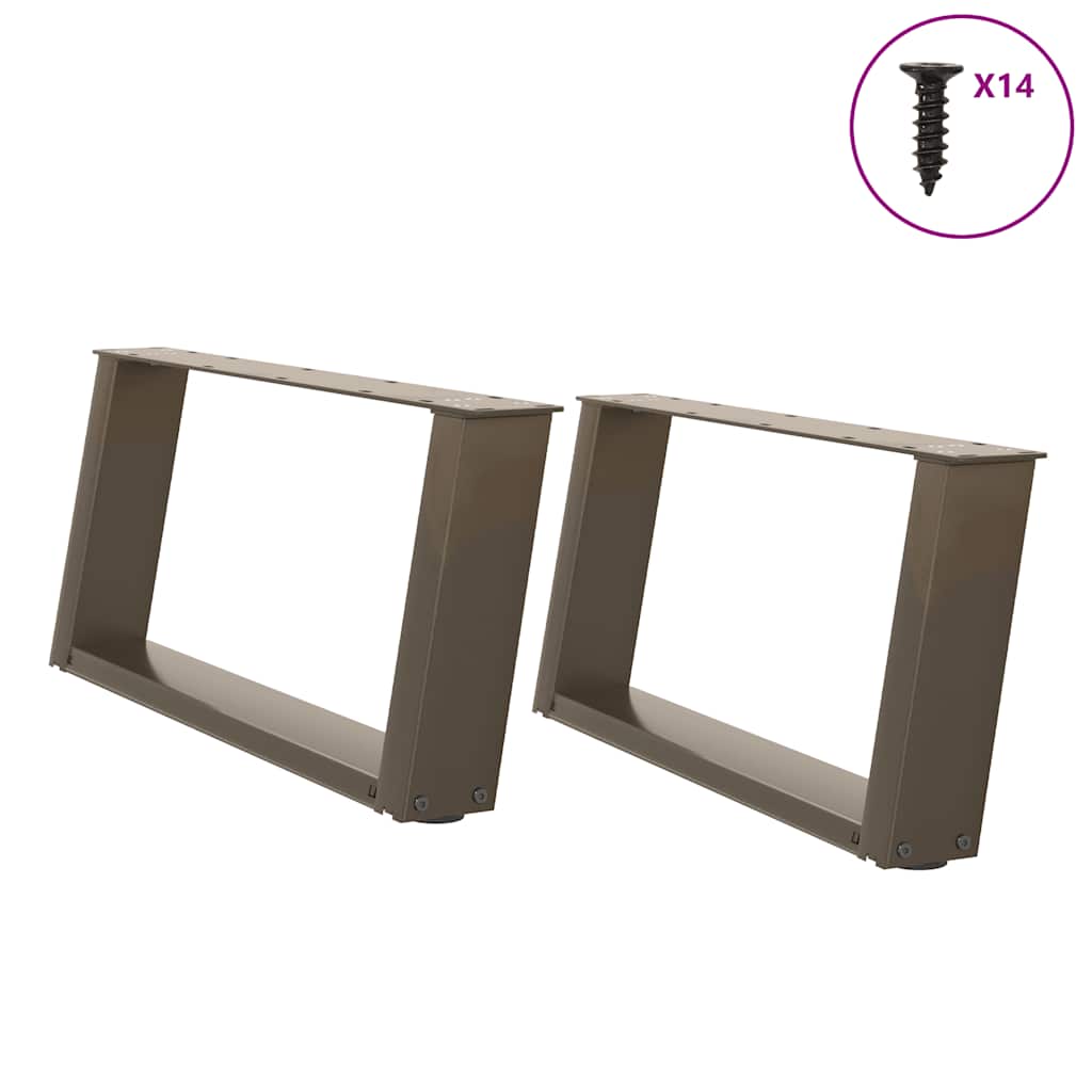 vidaXL Eettafelpoten 2 st U-vormig 80x(72-73) cm staal zwart - Aashly