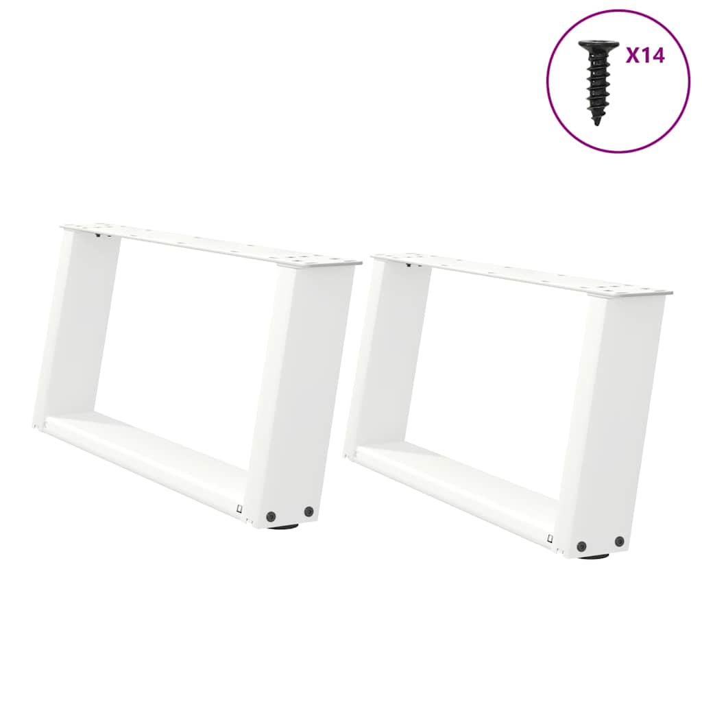 vidaXL Eettafelpoten 2 st U-vormig 80x(72-73) cm staal zwart - Aashly