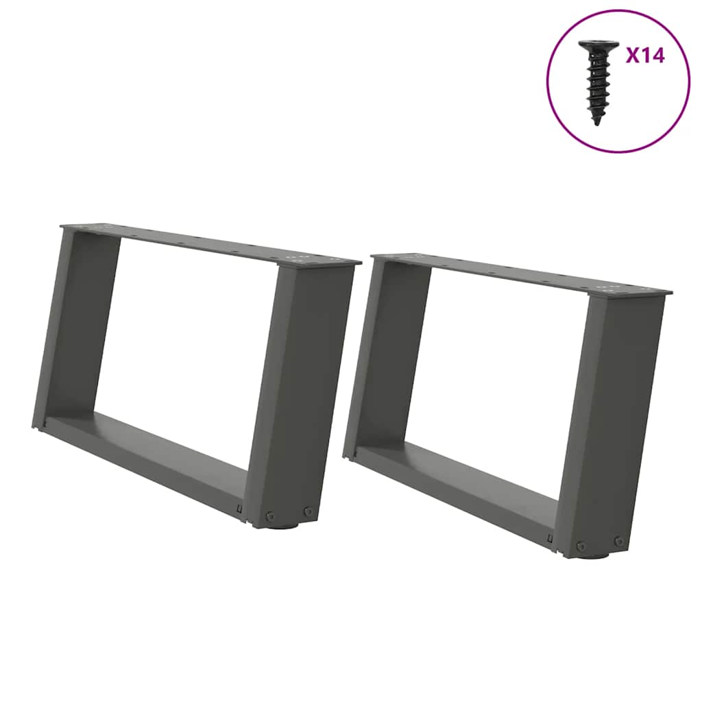VidaXL Eettafelpoten 2 St U-vormig 100x 72-73 Cm Staal Antraciet Eettafelpoot Eettafelpoten Tafelpoot Meubeltafelpoot VidaXL Eettafelpoten 2 St U-vormig 100x 72-73 Cm Staal Antraciet Eettafelpoot Eettafelpoten Tafelpoot Meubeltafelpoot