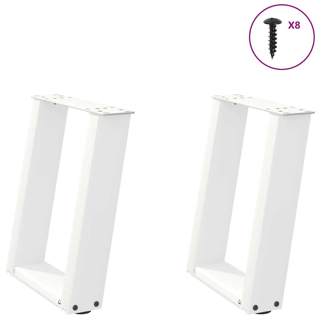 vidaXL Eettafelpoten 2 st U-vormig 80x(72-73) cm staal zwart - Aashly