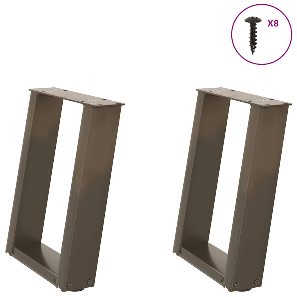 vidaXL Eettafelpoten 2 st U-vormig 80x(72-73) cm staal zwart - Aashly