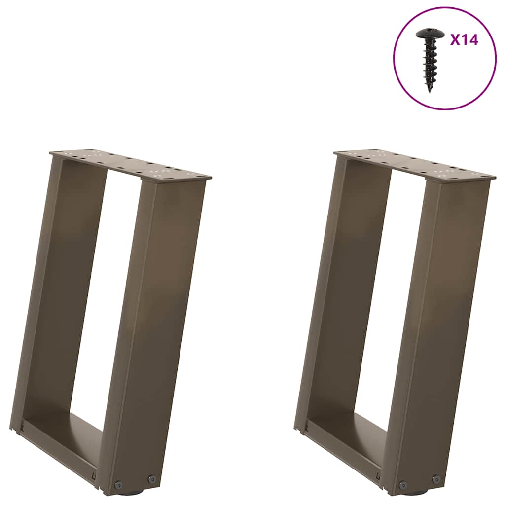 vidaXL Eettafelpoten 2 st U-vormig 80x(72-73) cm staal zwart - Aashly