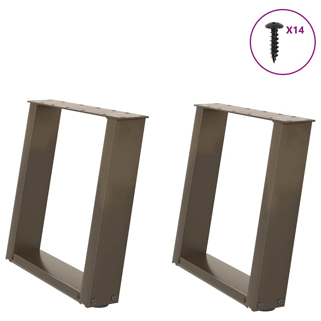 vidaXL Eettafelpoten 2 st U-vormig 80x(72-73) cm staal zwart - Aashly