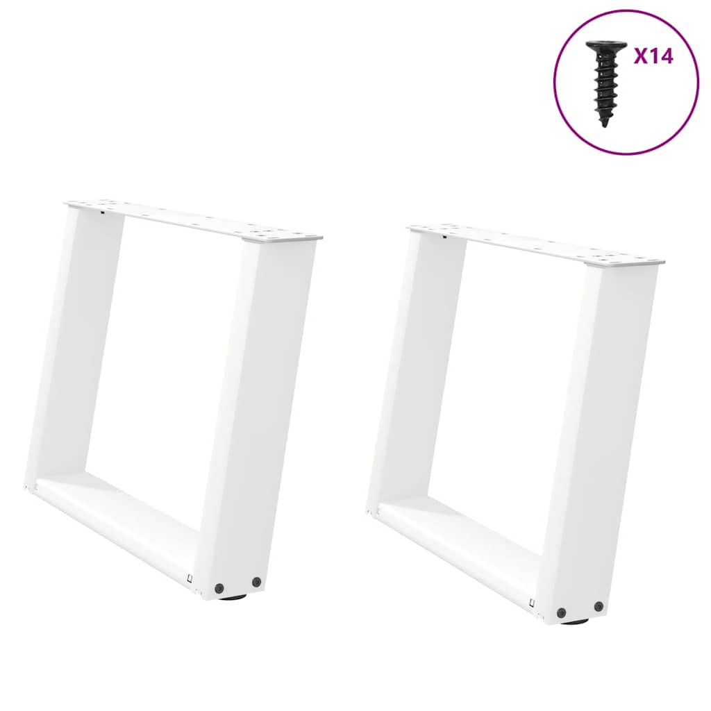 vidaXL Eettafelpoten 2 st U-vormig 80x(72-73) cm staal zwart - Aashly