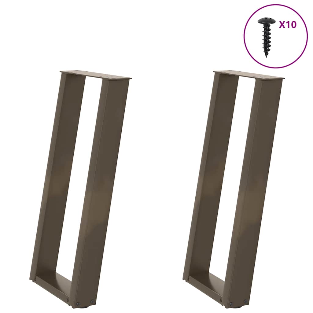 vidaXL Eettafelpoten 2 st U-vormig 80x(72-73) cm staal zwart - Aashly