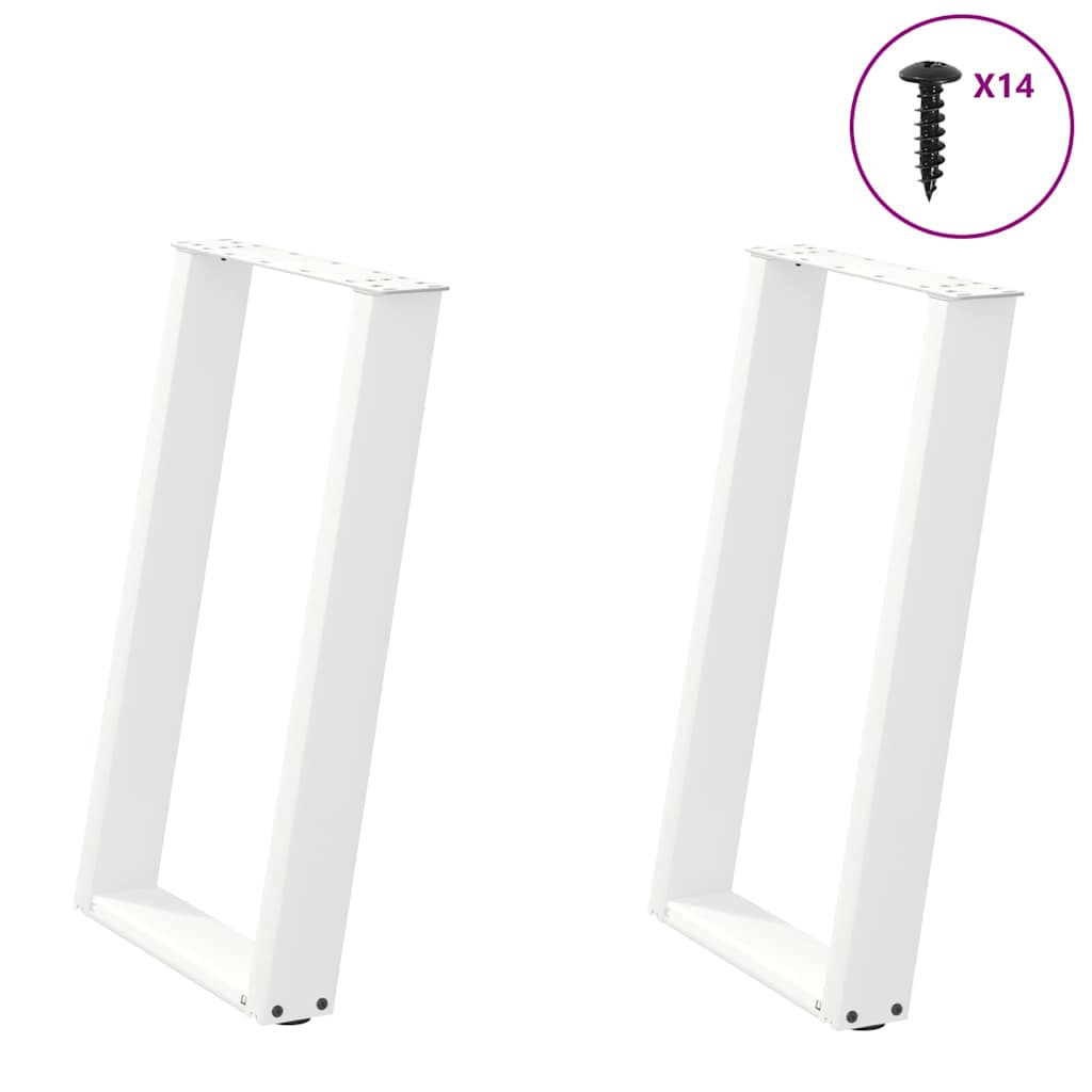 vidaXL Eettafelpoten 2 st U-vormig 80x(72-73) cm staal zwart - Aashly