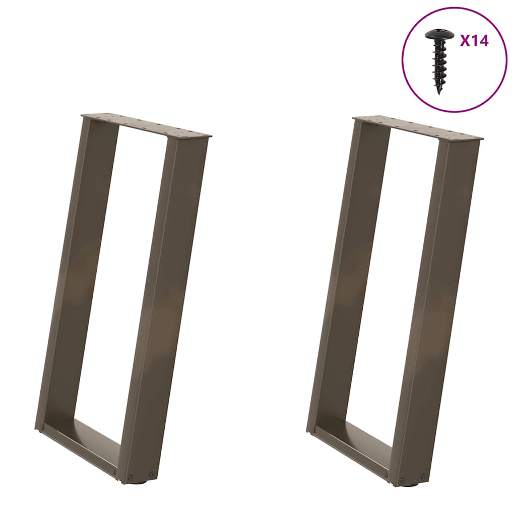vidaXL Eettafelpoten 2 st U-vormig 80x(72-73) cm staal zwart - Aashly