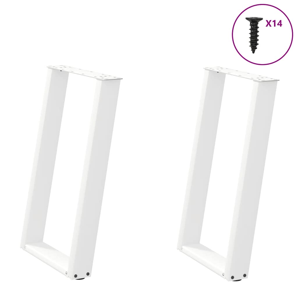 vidaXL Eettafelpoten 2 st U-vormig 80x(72-73) cm staal zwart - Aashly