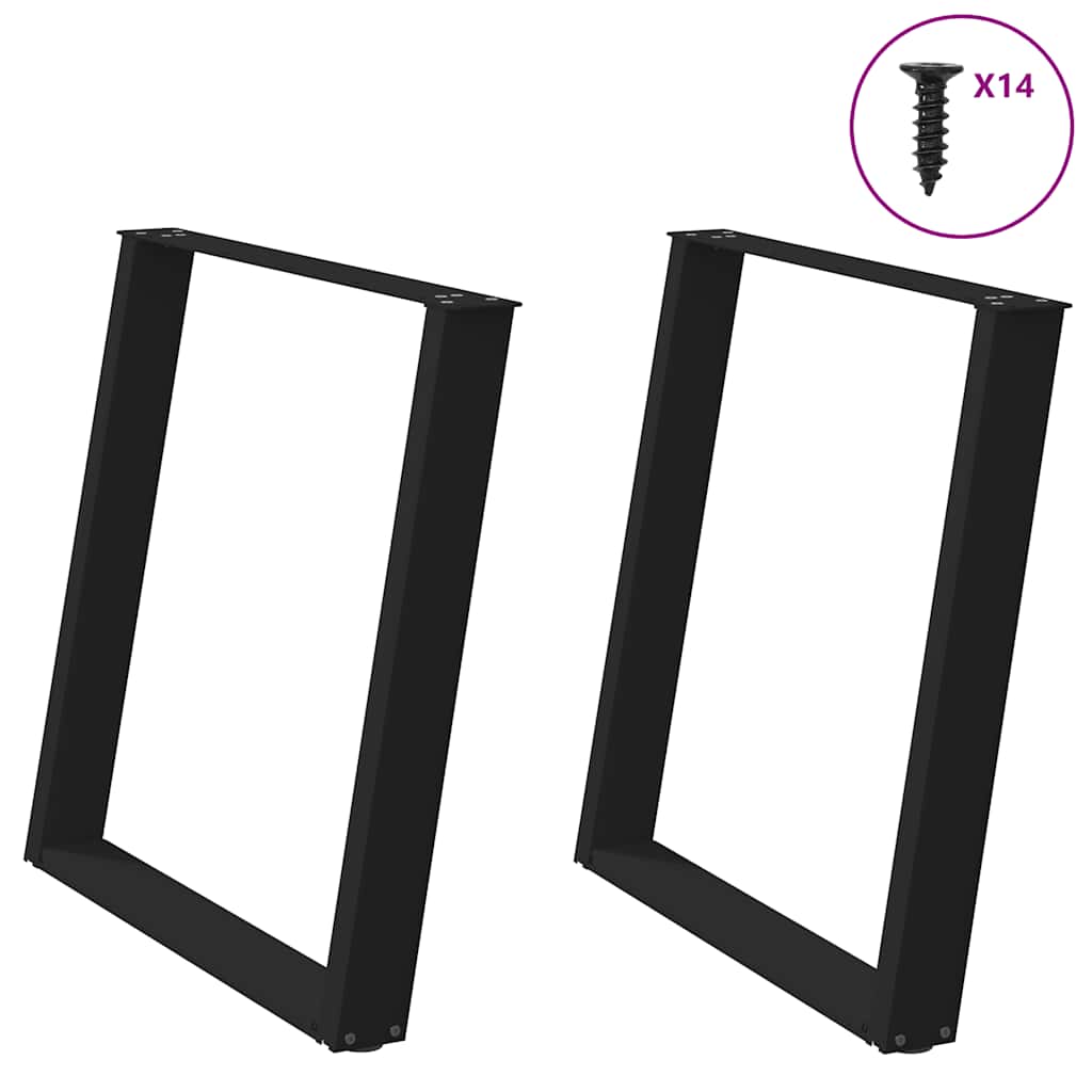 vidaXL Eettafelpoten 2 st U-vormig 80x(72-73) cm staal zwart - Aashly