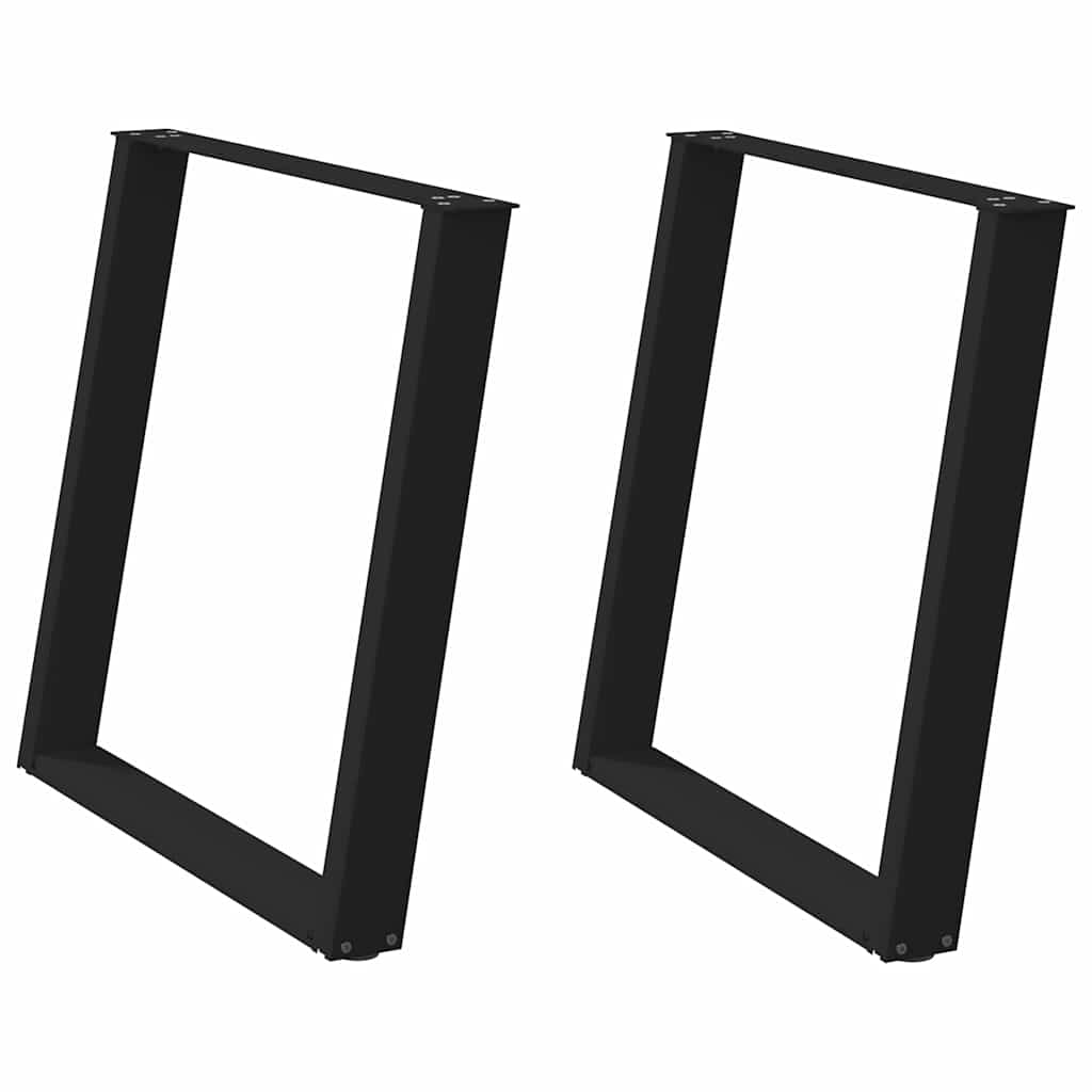 vidaXL Eettafelpoten 2 st U-vormig 80x(72-73) cm staal zwart - Aashly