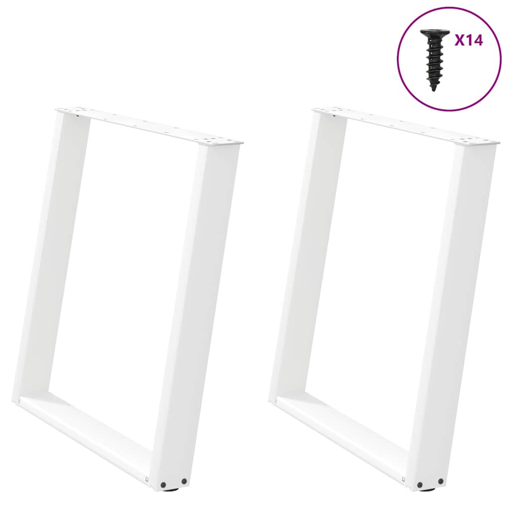 vidaXL Eettafelpoten 2 st U-vormig 80x(72-73) cm staal zwart - Aashly