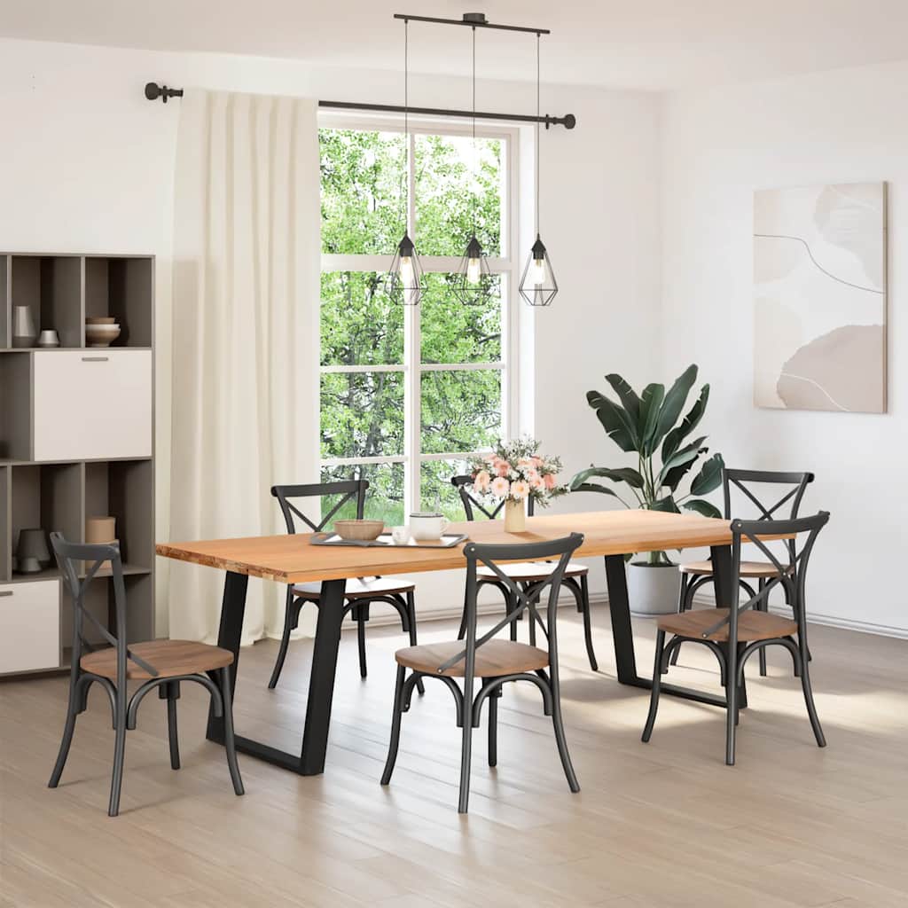 vidaXL Eettafelpoten 2 st U-vormig 80x(72-73) cm staal zwart - Aashly