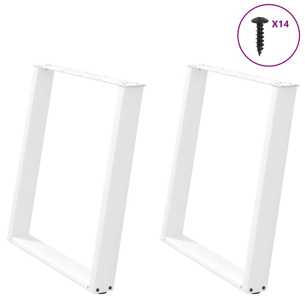 vidaXL Eettafelpoten 2 st U-vormig 80x(72-73) cm staal zwart - Aashly