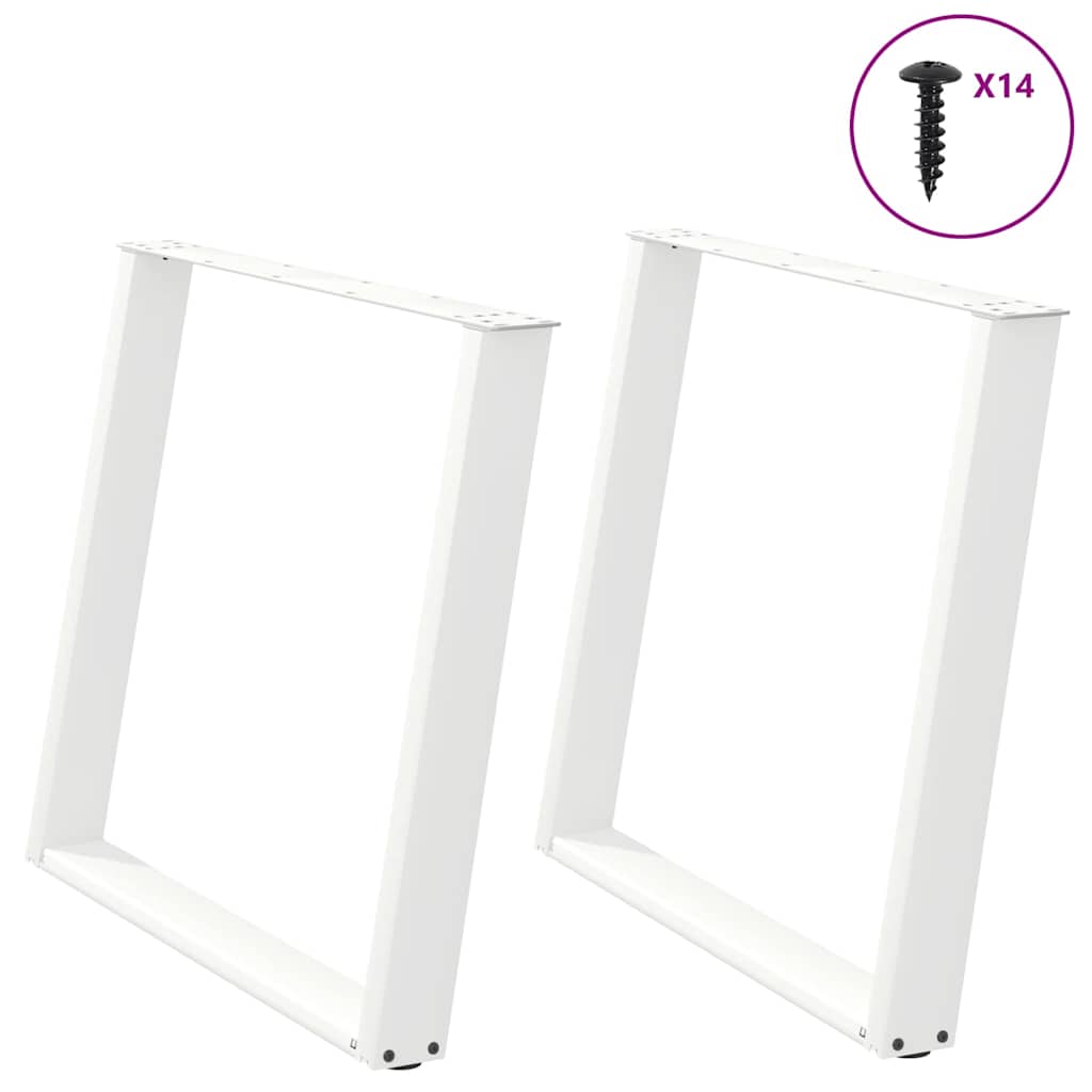 vidaXL Eettafelpoten 2 st U-vormig 80x(72-73) cm staal zwart - Aashly