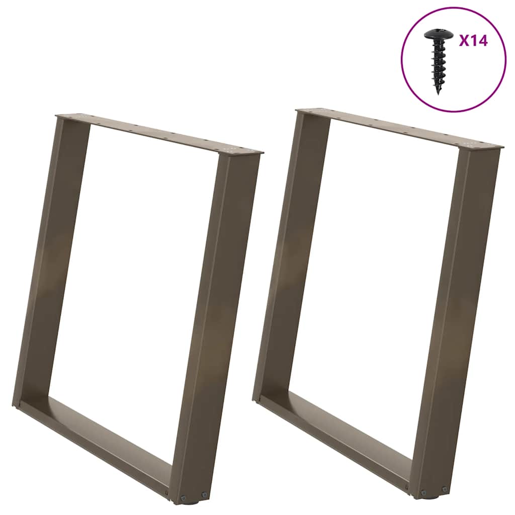 vidaXL Eettafelpoten 2 st U-vormig 80x(72-73) cm staal zwart - Aashly