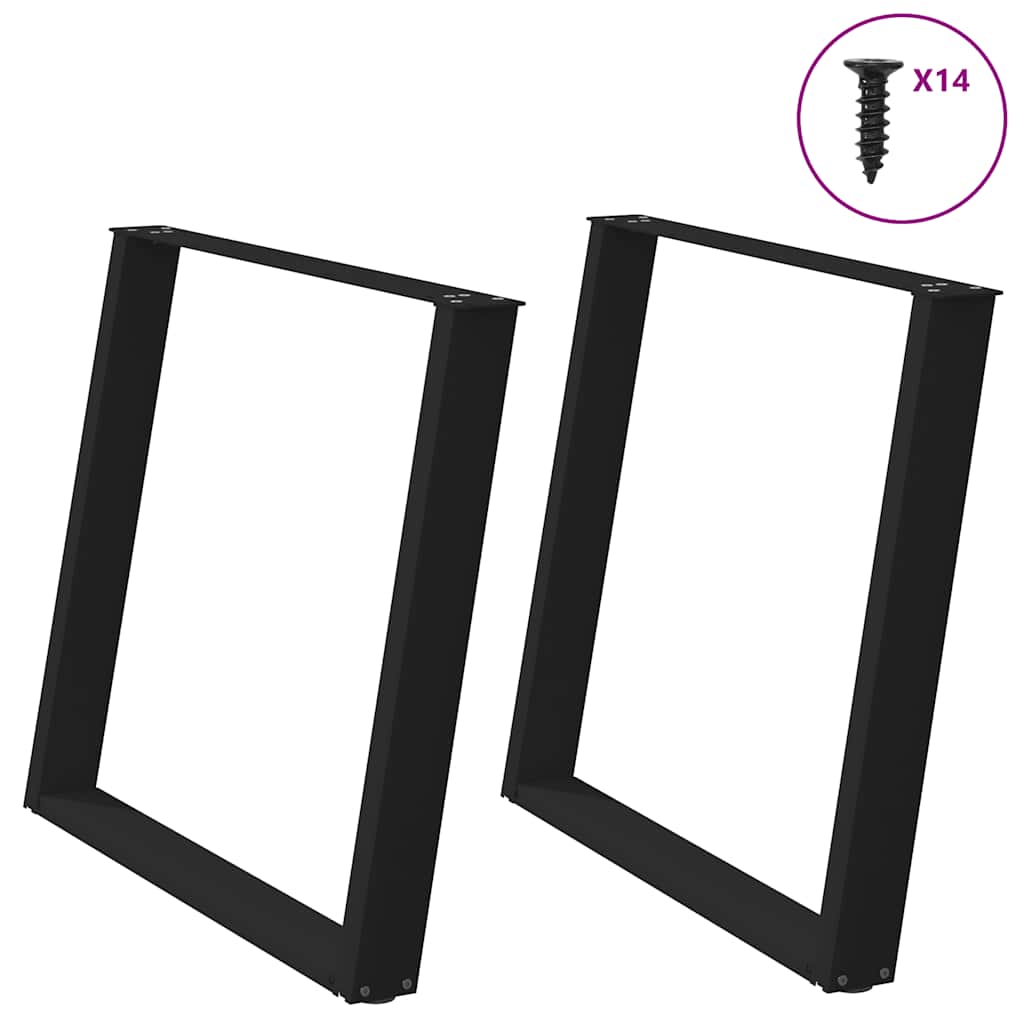 vidaXL Eettafelpoten 2 st U-vormig 80x(72-73) cm staal zwart - Aashly
